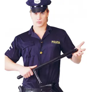 Fiestas Guirca Wapenstok Politie Verkleed Speelgoed - Zwart - 60 Cm - Carnaval - Agenten Accessoires