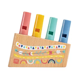 Eurekakids Timbal Panfluit Voor Kinderen - Regenboogfluit Met 4 Fluiten - Compact - Fluit Kunststof En Hout