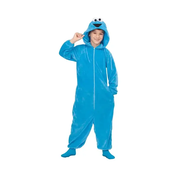 Sesamstraat Onesie Koekiemonster Kostuum Kind Licentie - 5-6 Jaar thumbnail