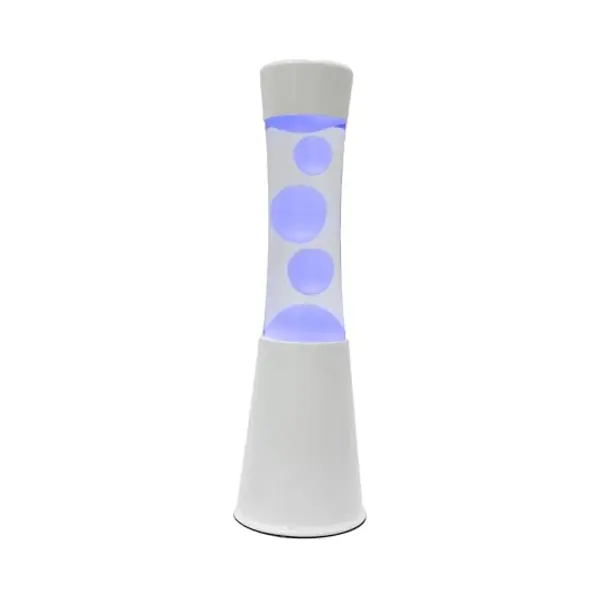 Fisura – 7 Kleuren Led-lavalamp Met Ontspannend Effect. Kleurveranderend Met Witte Basis. Cadeau. Afmetingen, 30 Cm X 9 Cm X 9 Cm. thumbnail