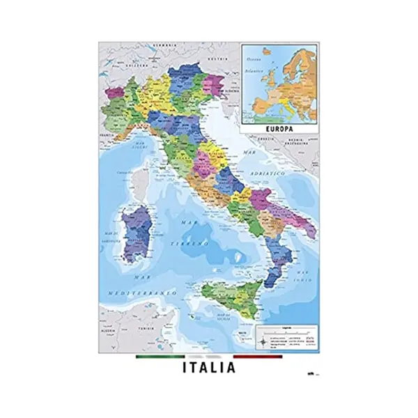 Grupo Erik - Kaart Van Italië Poster 61 X 91, 5 Cm thumbnail