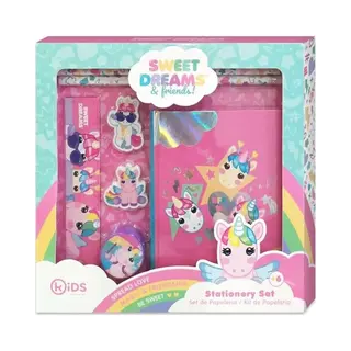 Sweet dreamers Schrijfwarenset Eenhoorn - Unicorn - Notitieboekje - Potloden, Lineaal, Gum Puntenslijper