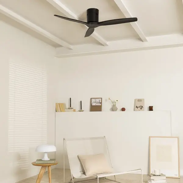 Create Create - Plafondventilator 40W Silent Ø132 Cm - Met Afstandsbediening - 6 Snelheden - Timer - Zomer/Winter Functie - Zwart - Wind Calm thumbnail