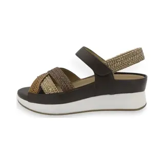 PieSanto 260425 Sandales à Semelle Intérieure Amovible Tressée Sand-Platino-Tan Pour Femme, Ginbrocao 38767, 38 Eu