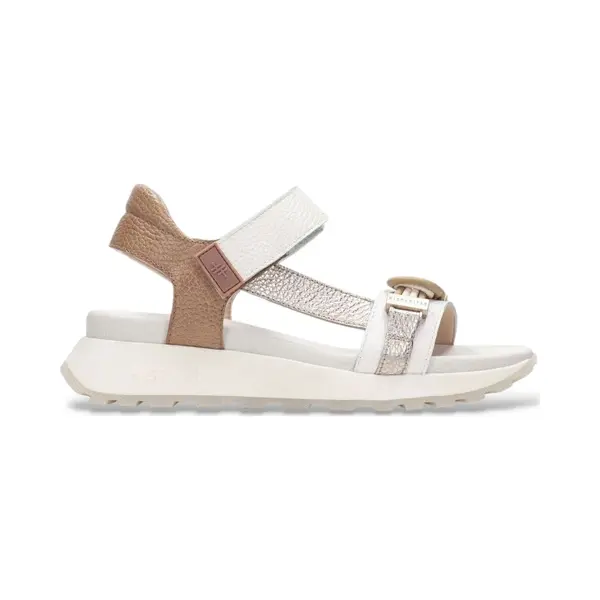 Hispanitas For Woman. CHV264679 Leather Sandals Bolero Sport White, Brown (38), 3 To 5 Cm, Velcro, Casual thumbnail
