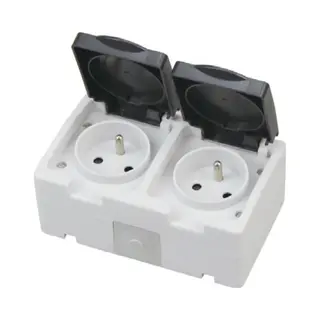 Horoz Electric Buitenstopcontact - Opbouw - Dubbel - Geaard - Waterdicht IP54 | België