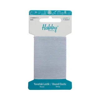 Habby Elastiek 1, 5mm| Wit | 5 Meter | Hobby - Knuteselen - Naai Elastiek