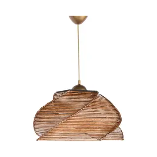 Verlichting - Kroonluchter Antiquatie Hout - Lumi - Afmetingen 36x36x65cm