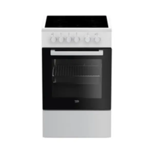 Beko FSS57000GW fornuis Vrijstaand fornuis Electrisch Keramisch Zwart, Wit thumbnail
