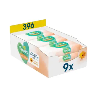Pampers Harmonie Protect & Care 9 Verpakkingen Van 44 Vochtige Doekjes = 396 Vochtige Doekjes, Helpen De Natuurlijke Ph-waarde Van De Huid Te