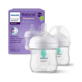 Philips Avent Natural Response Flasche SCY670/02 Babyflasche mit Airfree Ventil 125ml, 2er-Pack