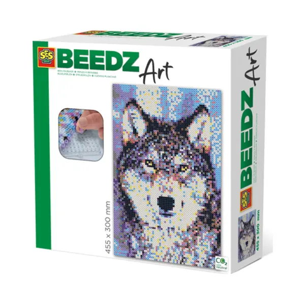 Ses Creative Beedz art 06001 - Wolf Bügelperlen Set – 7000 Perlen, 6 Stiftplatten, Kreatives Bastelset, Für Kinder ab 7 Jahren thumbnail