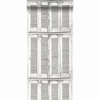 Esta Home Tapete Verwitterte, Französische, Vintage Fensterläden Hellgrau Und Weiß 53 Cm X 10.05 M