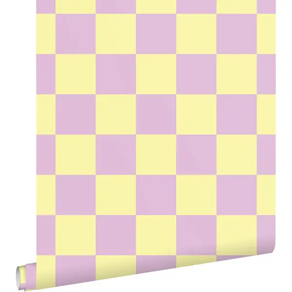 Esta Home Tapete Karomuster Violett Und Gelb 53 Cm X 10.05 M thumbnail