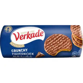 Verkade - Koek - Crunchy Haverkoek Melkchocolade - 12 X 262 Gram