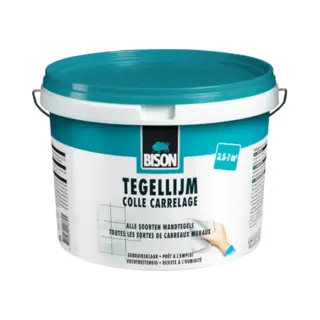 Bison Tegellijm Emmer 4 Kg, Voor Alle Soorten Wandtegels, Vochtbestendig, Makkelijk Verwerkbaar, Oplosmiddelvrij