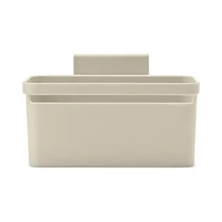 Brabantia SinkSide In-Sink Organiser (Soft Beige), Organiser For Kitchen Accessories, With Suction Pads For Inside Sink, Drainer For Sponges, Cloths