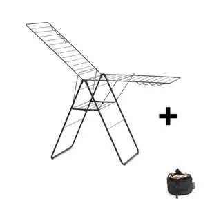 Brabantia HangOn Droogrek - Inklapbaar - 25m Droogruimte - Matt Black