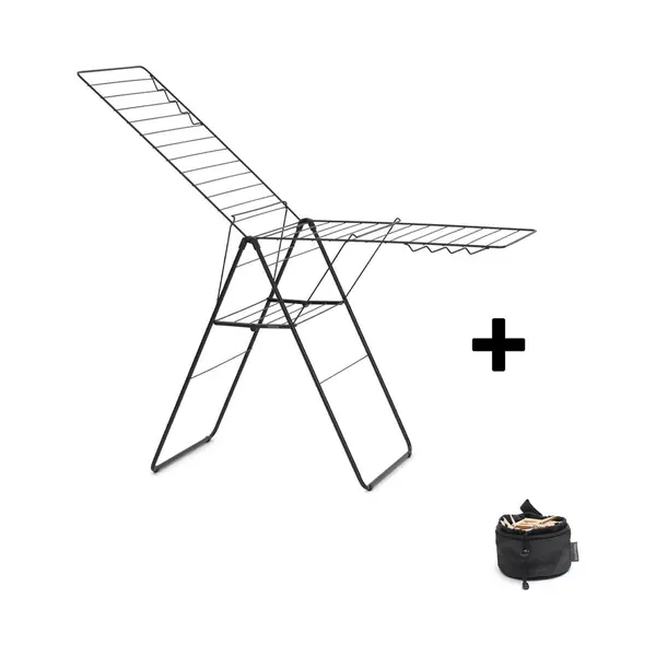 Brabantia HangOn Droogrek - Inklapbaar - 25m Droogruimte - Matt Black thumbnail