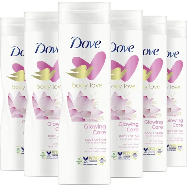 Dove Body Love Bodylotion - Glowing Care - Voor Een Gehydrateerde, Zijdezachte En Stralende Huid - 6 X 250 Ml thumbnail