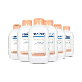Sanicur Bath & Showergel Sensitive - 6 X 300 Ml - Voordeelverpakking
