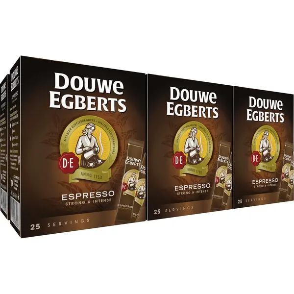 Douwe Egberts Espresso Sticks Oploskoffie - 6 X 25 Zakjes thumbnail