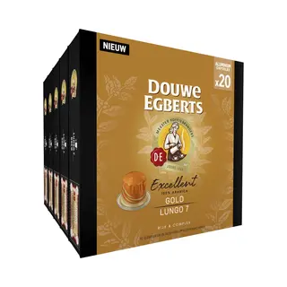 Douwe Egberts Excellent Gold Lungo Koffiecups - Intensiteit 5/9 - 10 X 20 Capsules