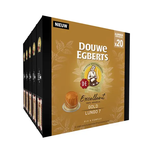 Douwe Egberts Excellent Gold Lungo Koffiecups - Intensiteit 5/9 - 10 X 20 Capsules thumbnail