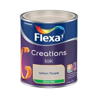 Flexa - Creations Lak Extra Mat - Urban Taupe - 0.75 L - 9m2 - Voor Binnen - Bruin - Hoge Kleurintensiteit - Superieur Glad Eindresultaat - Bestand