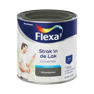 Flexa Strak In De Lak - Watergedragen - Zijdeglans - Woudgroen - 0, 25 Liter