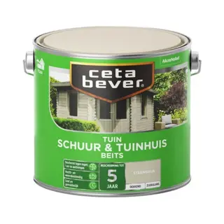Cetabever - Tuinbeits Schuur & Tuinhuis Dekkend - Steengrijs - 2, 5 L
