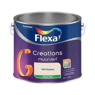 Flexa - Creations Muurverf Extra Mat - Wit Kokos - Mengverf - 2.5 L