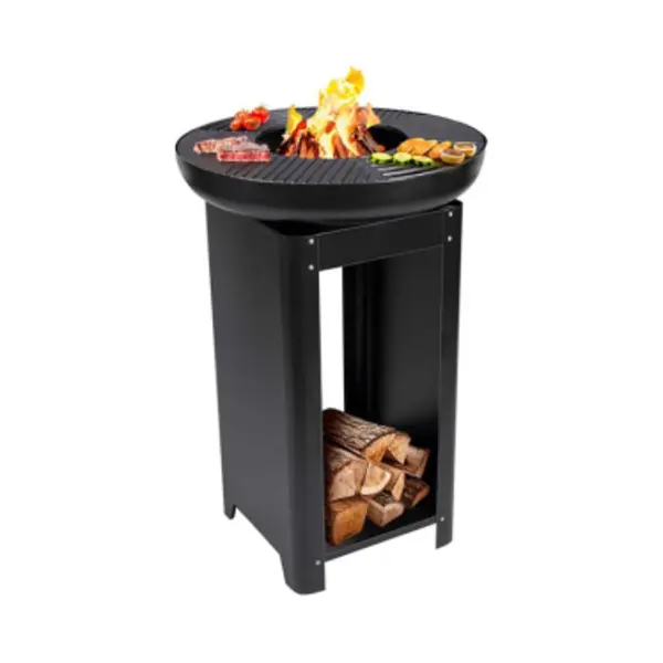Bbq Collection 3-in-1 Vuurkorf En Grillplaat - Tuinhaard 61 X 90 Cm - Met Teppanyaki Bakplaat - Plancha Bbq Met Brandhout Opslagplaats - Vuurkorf Voor thumbnail