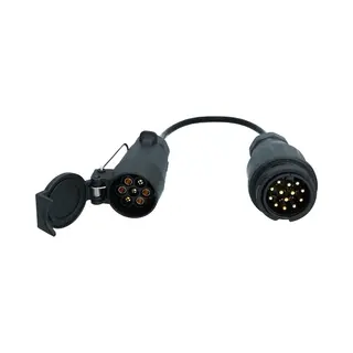 Carpoint Trailer Verlengkabel 13P Naar 7P – 60 Cm – 7-Aders 0, 5 Mm² – Voor Aanhanger & Caravan – Kunststof Stekker