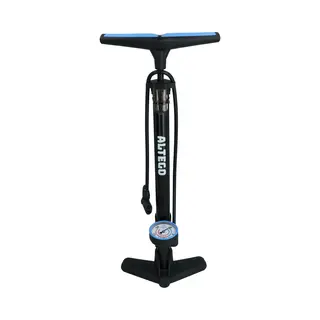 Altego Fietspomp + Manometer - 11 Bar/160 Psi - Vloerpomp Met Pompslang 75cm - Voor Dunlop, Presta En Schrader Ventielen - Meerdere Verloopnippels