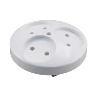 Uni Inbouw Stopcontact - 3-voudig - Rond - Polarwit