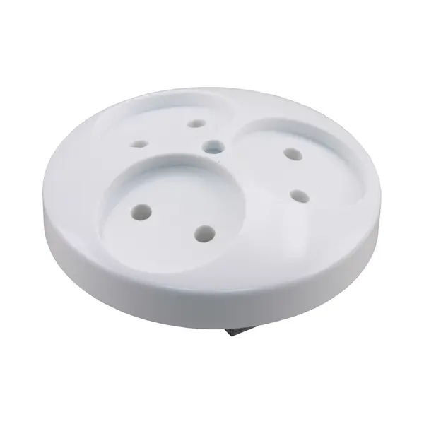 Uni Inbouw Stopcontact - 3-voudig - Rond - Polarwit thumbnail