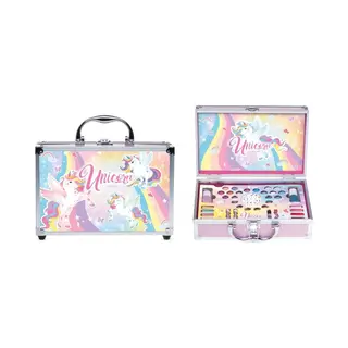 Braet Make-up Koffer Unicorn Met Inhoud - Geschenkartikel Kids- Oogschaduw - Nagellak - Lipshimmer - Nagelstickers - Cosmetica Kwastjes