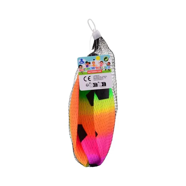Johntoy 2 Regenboog Ballen In Net Maat 3 29661. thumbnail