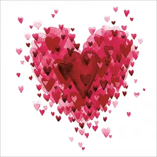 Ambiente - Lunch Servetten - Heart Of Hearts Red