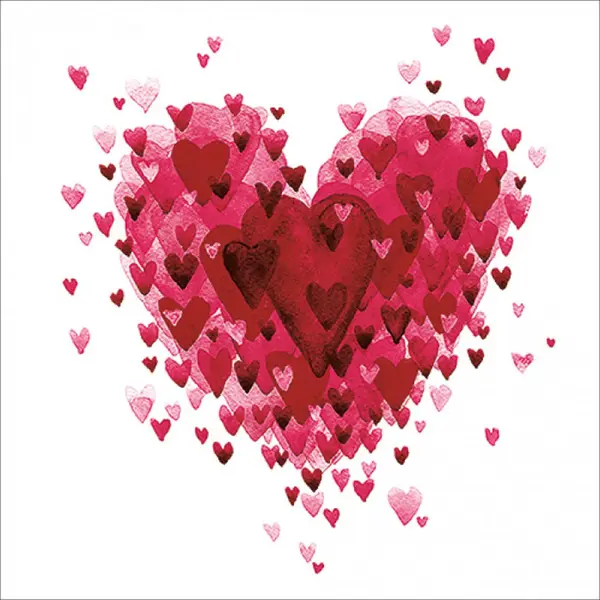 Ambiente - Lunch Servetten - Heart Of Hearts Red thumbnail