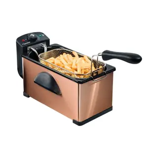Bestron AF370CO friteuse Enkel 3,5 l Vrijstaand 2000 W Frituurpan Zwart, Koper