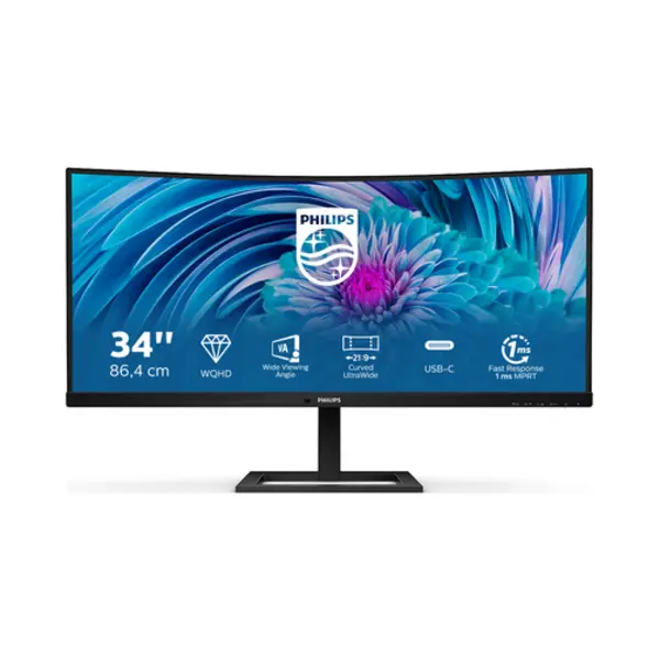 Philips E Line 346E2CUAE/00 Computerbildschirm 86,4 cm (34") 3440 x 1440 Pixel Wide Quad Hd+ Lcd Schwarz thumbnail