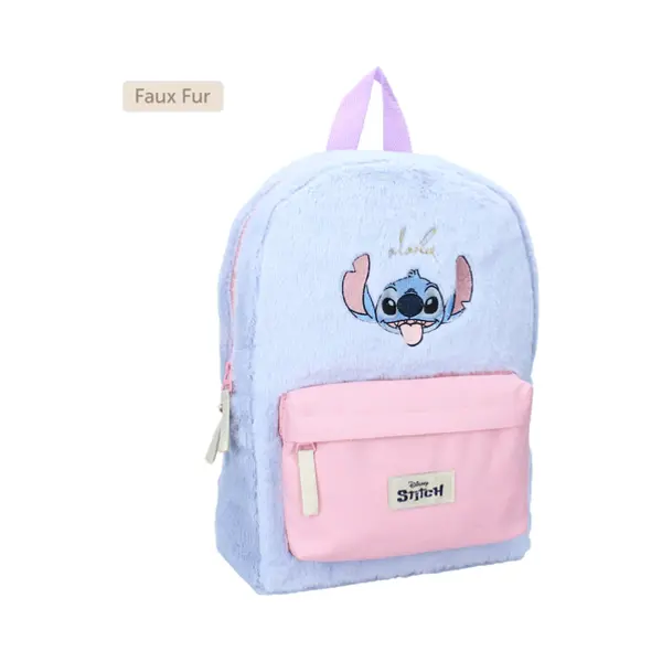 Vadobag Stitch Unconditionally Loved Rucksack Lässiger Rucksack Blau, Pink Kunstfell thumbnail