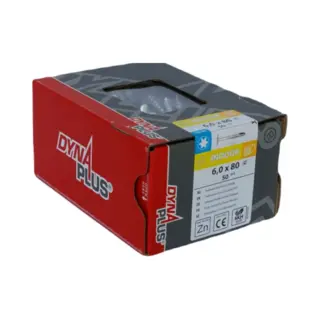 Dynaplus - Torx 30 Tellerkop Schroeven - 6 X 80mm - Verzinkt - Deeldraad (50 Stuks)