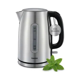 Tomado TWK1709S - Rvs Waterkoker - 1, 7 Liter Inhoud - 2200W - Kalkfilter - Waterniveau Indicator