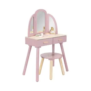 Little Dutch Kaptafel - Hout - Driedelige Spiegel - Roze