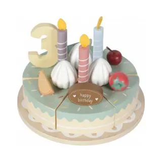 Little Dutch Torte / Geburtstagstorte Aus Holz Mit Kerzen, Zahlen Und Dekoration - Blau 26-teilig