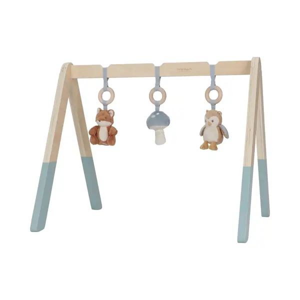 Little Dutch Baby Gym Spieltrapez Spielbogen Holz Inkl. Anhänger Blau - Forest Friends thumbnail