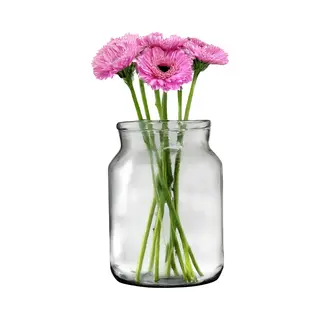 Bloemenvaas - Transparant/grijs - Gerecycled Glas - 30 X 21 Cm - Bloemen/takken